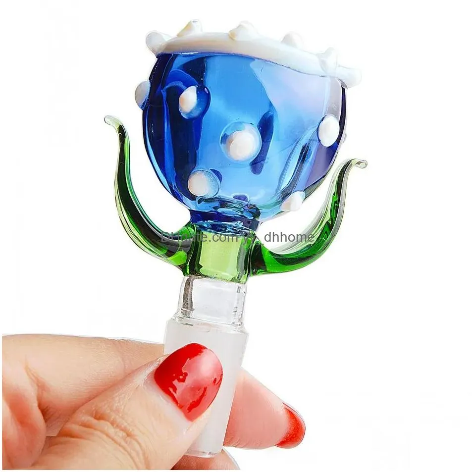 colorful glass bong 14mm male glass bowl for hookahs bong smoking pipe dab accessories cigarette tobacco glass bowl in stock
