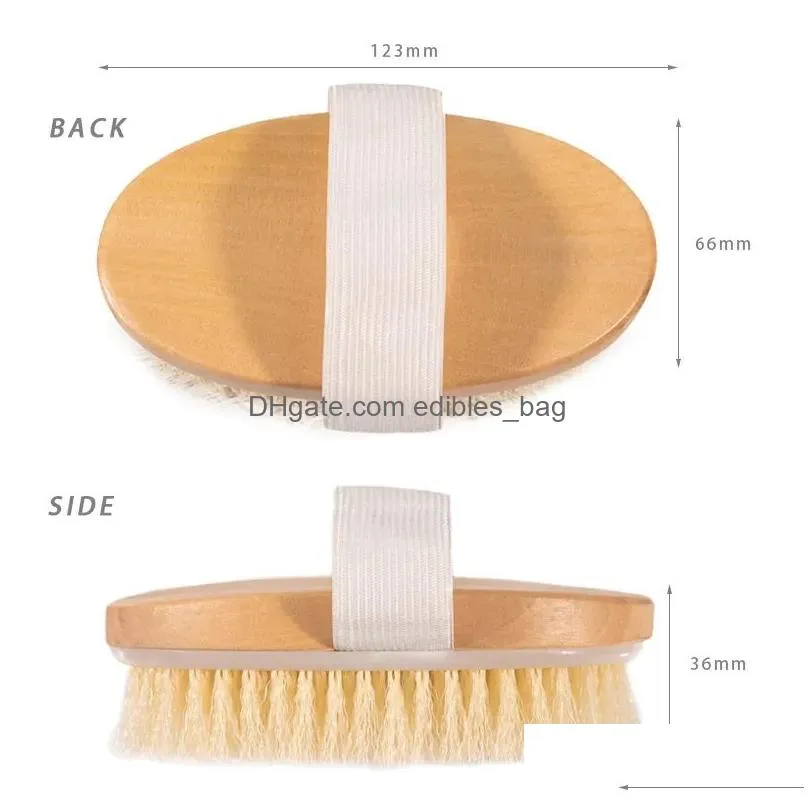 100pcs dry skin body face soft natural bristle brush wooden bath shower brushes spa without handle cleansing