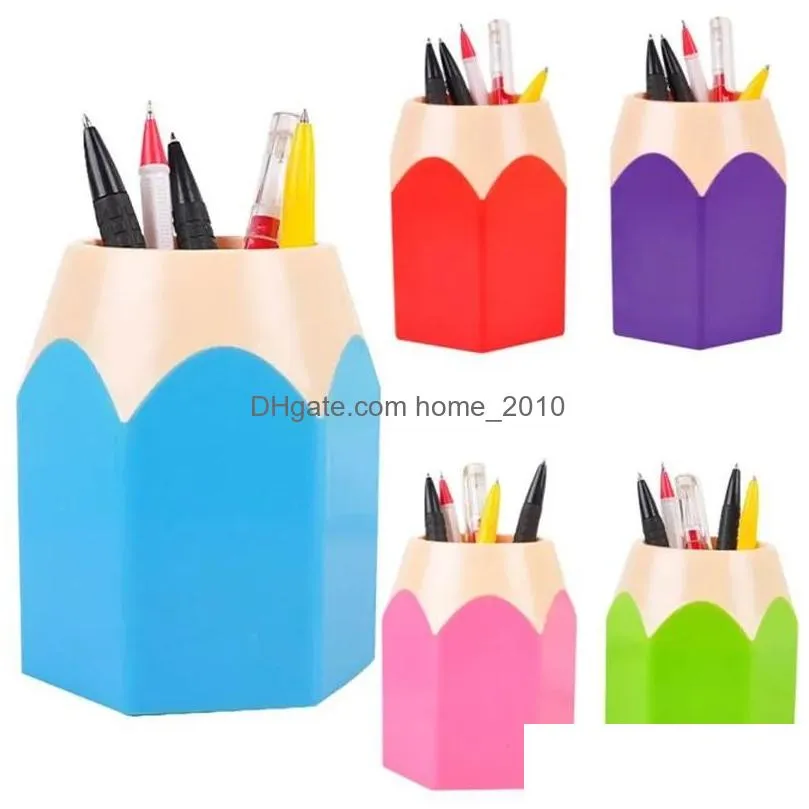 makeup brush holder desk stationery container modern creative pen vase pencil pot desktop pen holder desk tidy containe box k4