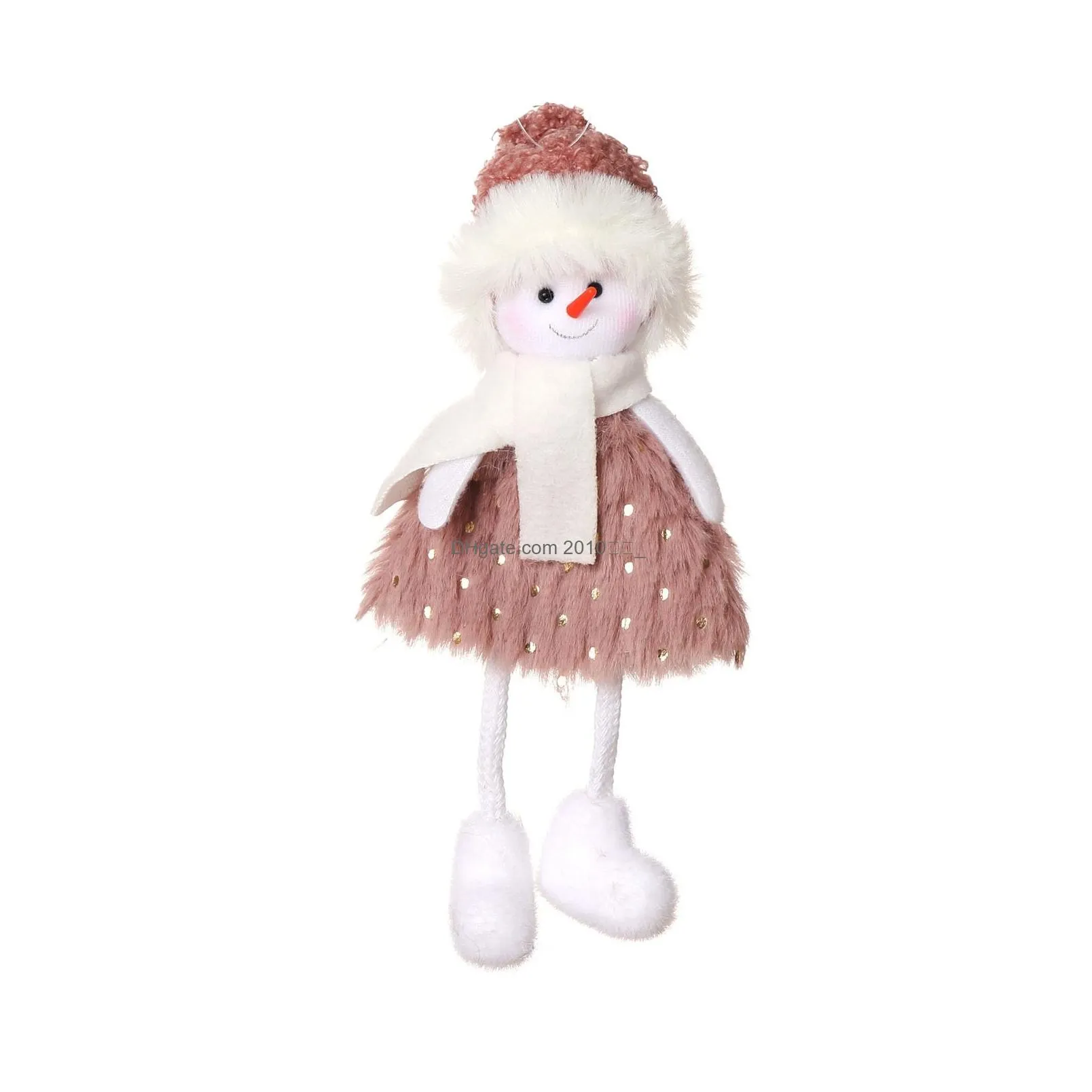  christmas decorations creative santa claus snowman doll xmas tree hanging ornament mini doll 2023