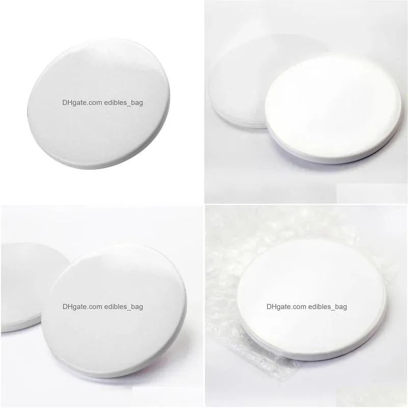 9cm sublimation blank ceramic coaster white ceramic coasters heat transfer printing custom cup mat pad thermal coasters