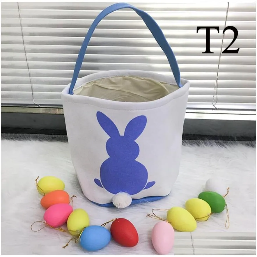 Other Festive & Party Supplies Cute Easter Bunny Eggs Tote Bag Rabbit Basket Creative Home Supplier Bucket For Kids Festival Gift Part Dhzbc