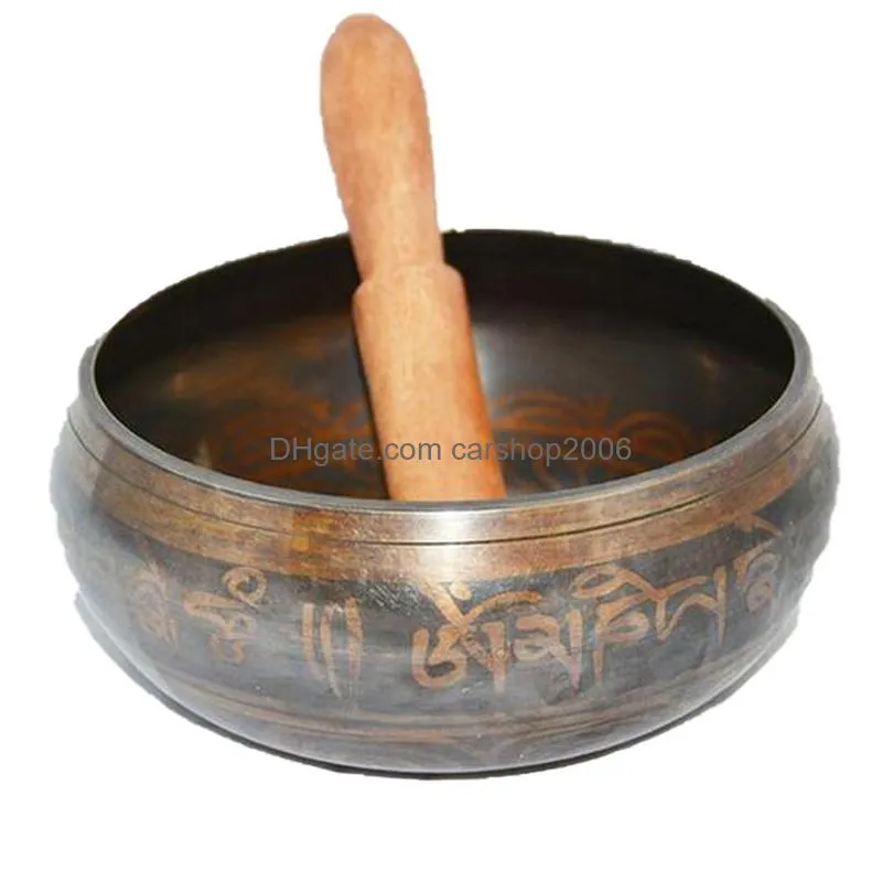yoga tibetan singing bowl himalayan hand hammered chakra meditation hand stick metal crafts4135103