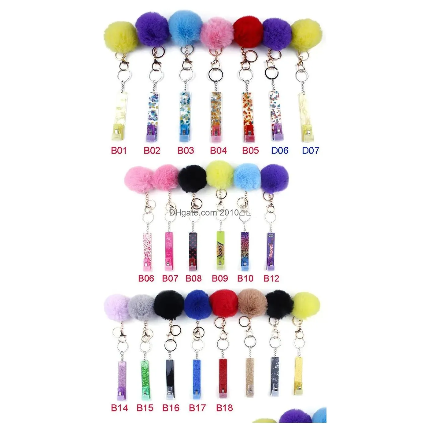 party favor cute credit card puller key rings acrylic debit bank card grabber for long nail atm keychain cards clip nails tools