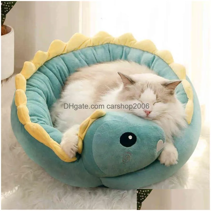cat beds furniture pet bed dinosaur round small dog for s beautiful puppy mat soft sofa nest warm kitten sleep s products