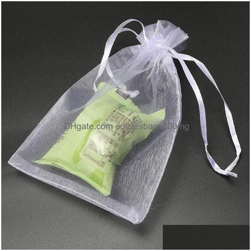 100pcslot sell 10 sizes white organza jewelry gift bags for wedding favorsbeadsjewelry all kinds of candy a0777629014