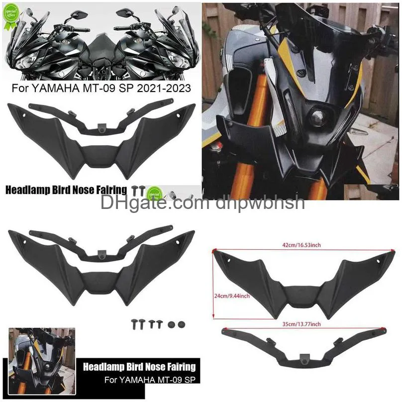 For Yamaha Mt-09 Sp 2021 2022 2023 Mt09 21-23 Motorcycle Sport Downforce Naked Forntal Spoilers Aerodynamic Wing Deflector Drop Deliv 