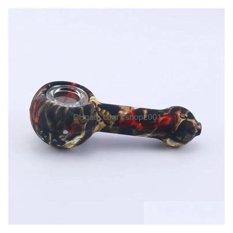 20pcs silicone pipe hand smoking accessories honeybee water pipes colorful bong food-grade silicone smoking pipes for smoking tobacco