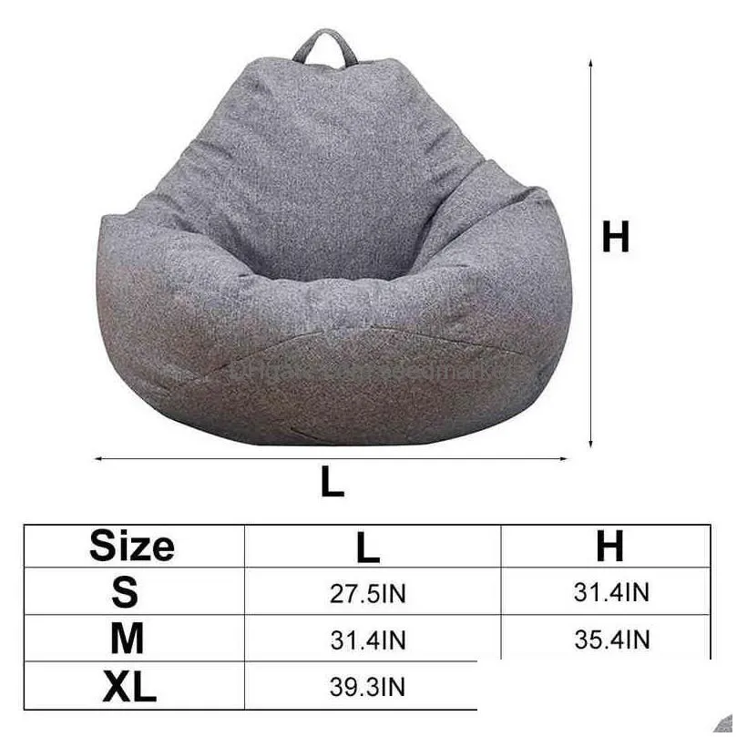 lazy sofa cover solid chair covers without linen cloth lounger seat bean bag pouf puff couch tatami living room beanbags 226975388