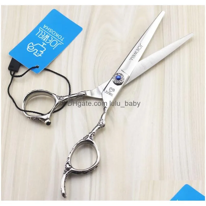 barber joewell 60 inch silver hair cutting thinning hair scissors with gemstone on plum blossom handle246j337h8932786