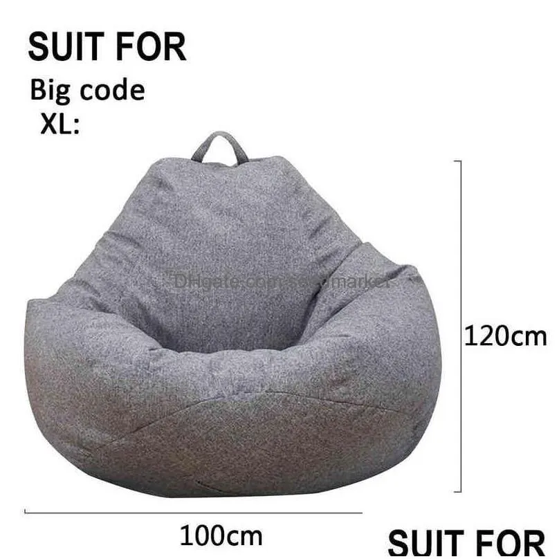 lazy sofa cover solid chair covers without linen cloth lounger seat bean bag pouf puff couch tatami living room beanbags 226975388