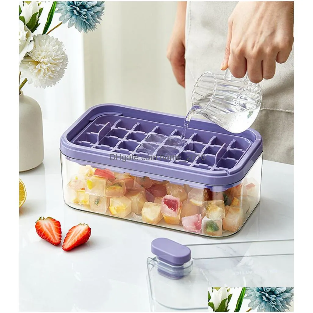 ice cube maker with storage box silicone press type ice cube makers ice tray making mould for bar gadget kitchen accessories