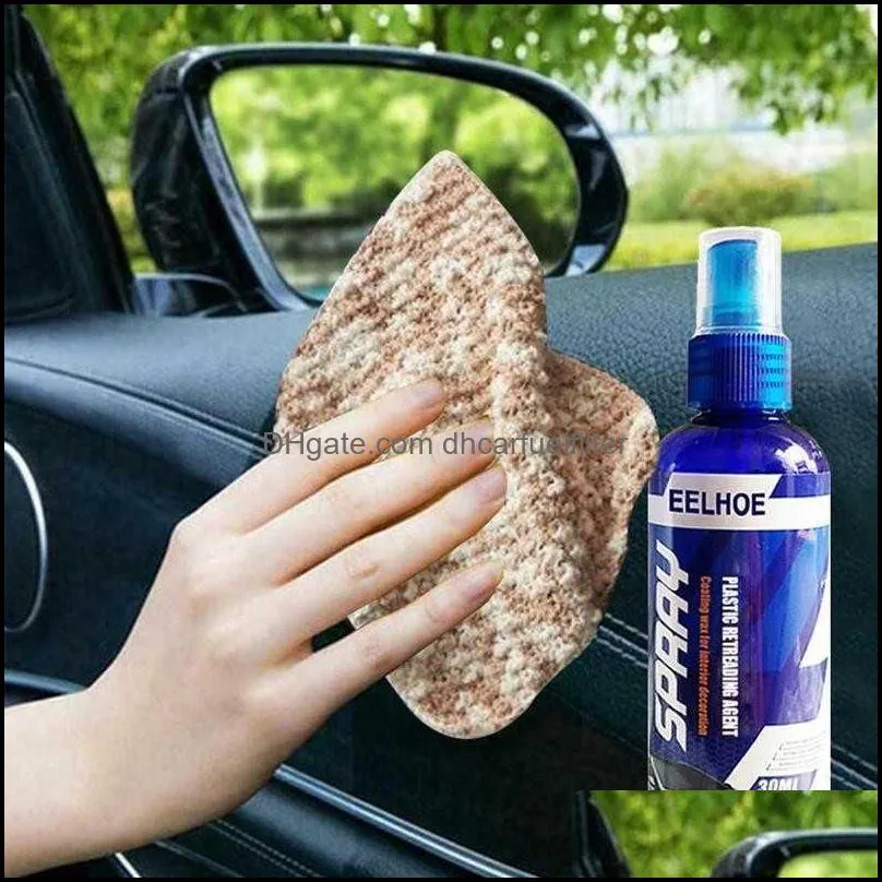 Car Cleaning Tools 30/100Ml Plastic Parts Retreading Restore Agent Wax Instrument Reducing Accessories Car Interior Cleaner Automobile Dhtyd