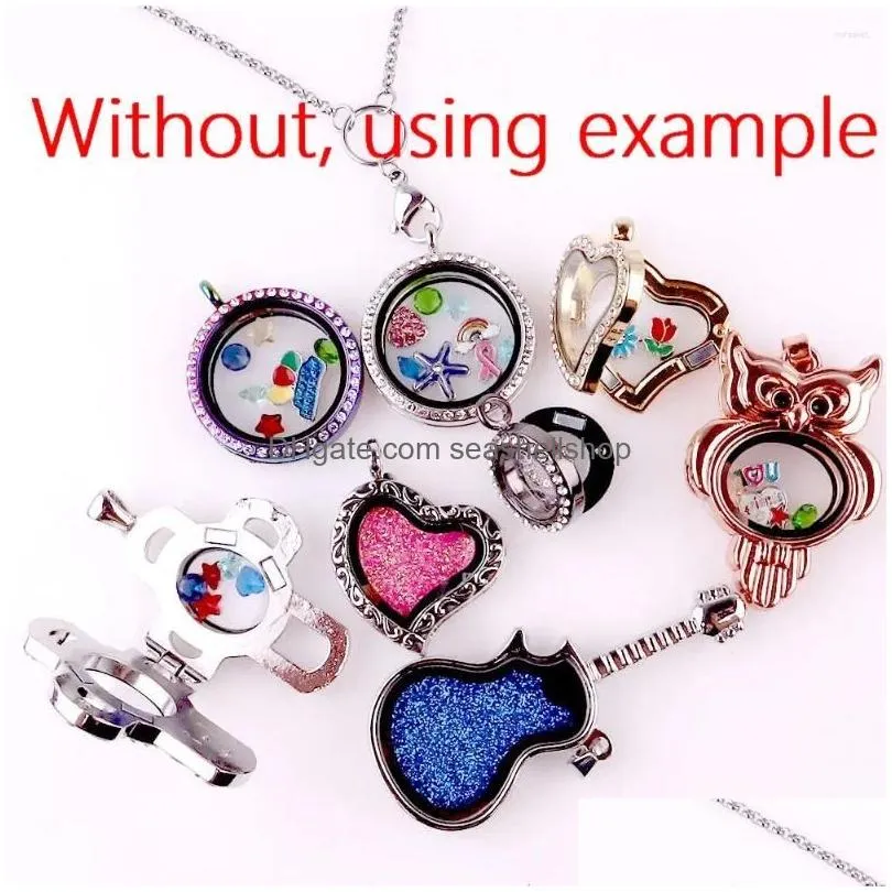 Pendant Necklaces Pendant Necklaces 1Pc Personalized Square Glass Floating Memory Picture Locket Diy Hip Hop Cool Men Relicario Collar Dhc4W