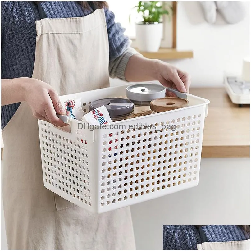 plastic storage box storage frame supermarket storage basket kindergarten toy desktop snack kitchen fruit and vegetable storage basket