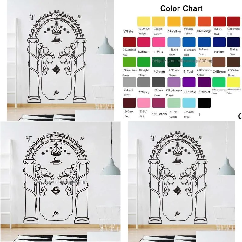 film wall decal mines of moria door kids room decoration nursery interior wall stickers boys dormitory home decor y747 2106157054997