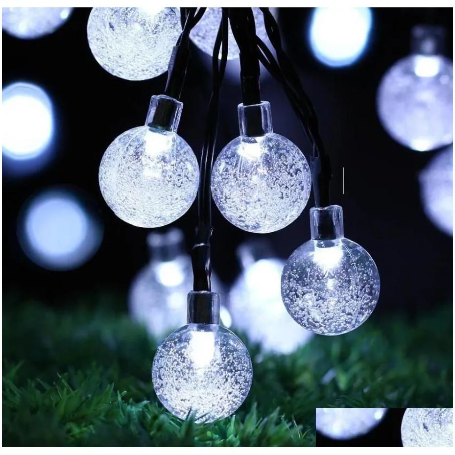 Christmas Decorations 6.5M 30 Led Crystal Ball Solar Powered String Lights Fairy Light For Wedding Christmas Party Festival Outdoor In Dhkq9