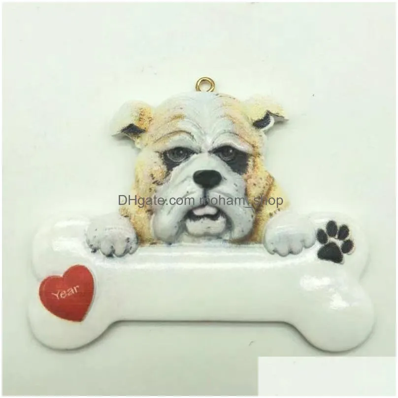 2023 diy handwritten greetings christmas tree decoration resin pendant dog series christmas room decor xmas gift inventory wholesales