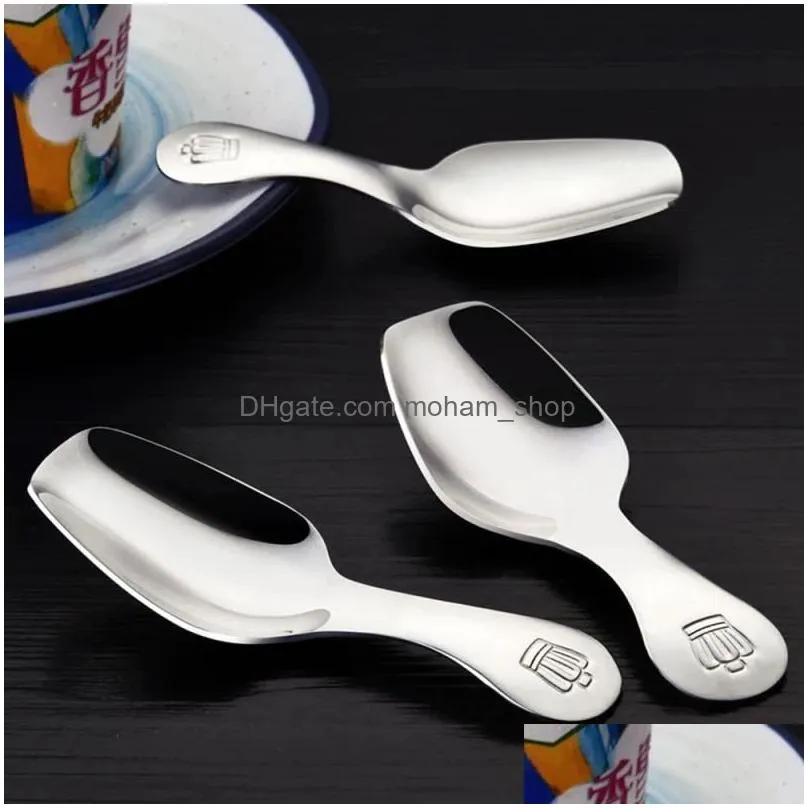 304 stainless steel spoon short handle tea spoones rice spoons coffee bean tea ice cream scoop cutlery kitchen gadgets inventory