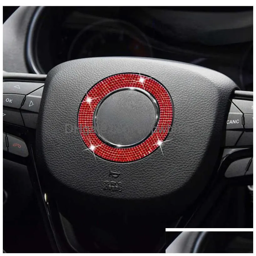  bling car steering wheel emblem sticker accessories diamond rhinestone auto interior badge decal cover trim for jeep