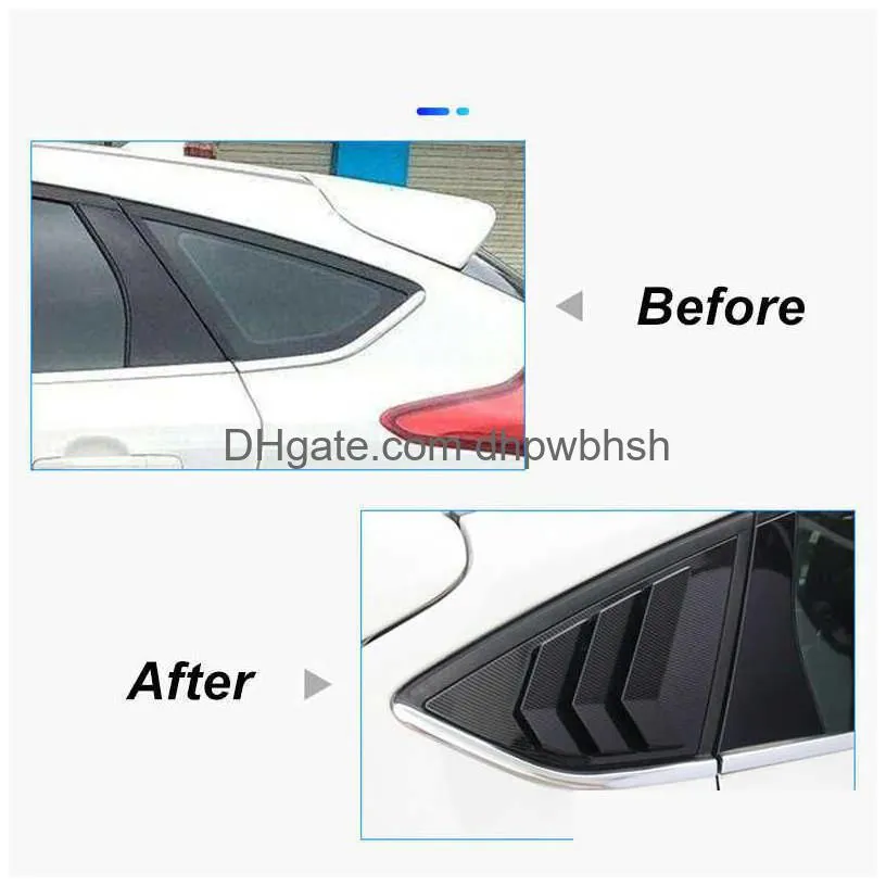  for ford focus st rs mk3 2012-2018 hatchback carbon fiber car rear window blinds side tuyere louvers vent styling accessories