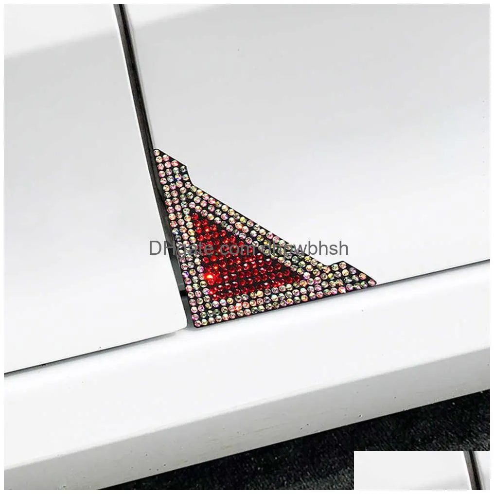  4pcs crystal car door corner anti-collision sticker anti-scratch protector cover car decoration accessories bling for girl woman