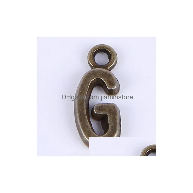 Charms New Fashion Antique Sier Copper Plated Metal Alloy Selling A-Z Alphabet Letter G Charms Floating 1000Pcs Lot 07X277P Jewelry Je Dhsjb