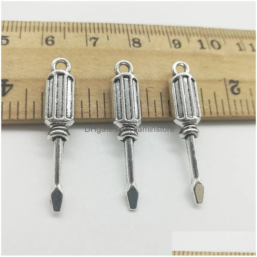 Charms Lot 100Pcs Screwdriver Antique Tibetan Sier Charms Pendants For Jewelry Making Earring Necklace Bracelet Key Chain Accessories Dh7St
