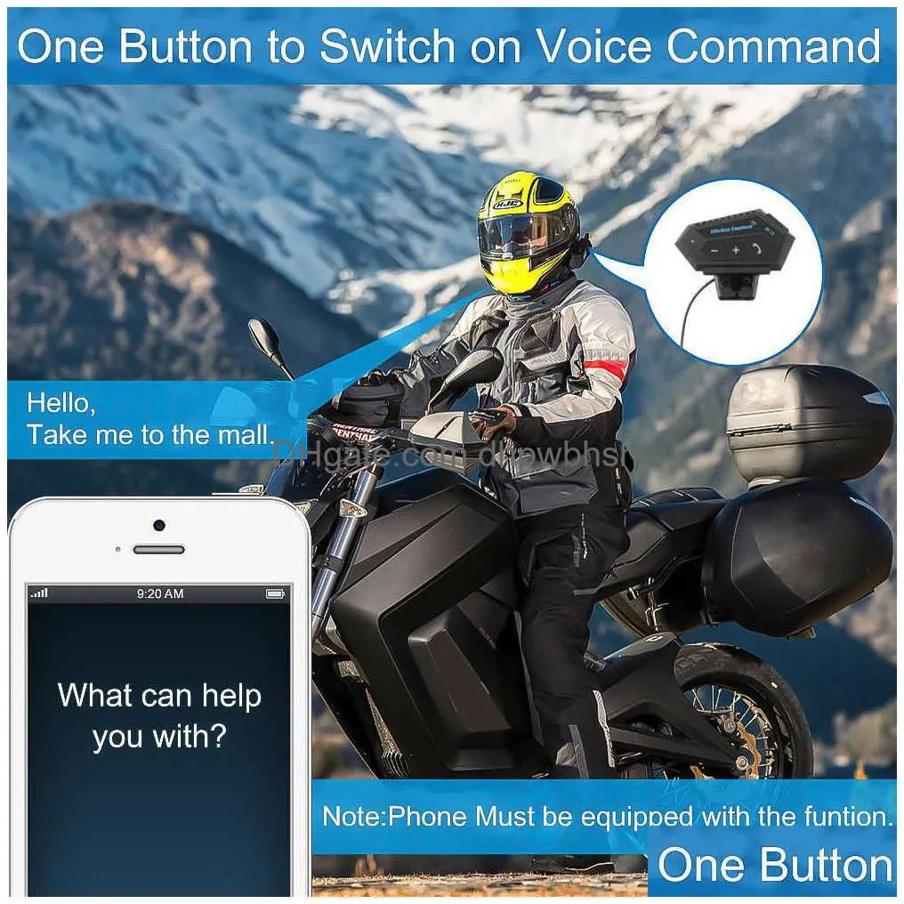 car bt-12 anti-interference bluetooth motorcycle helmet headset wireless headphone speaker hands- intercom motorbike headphone