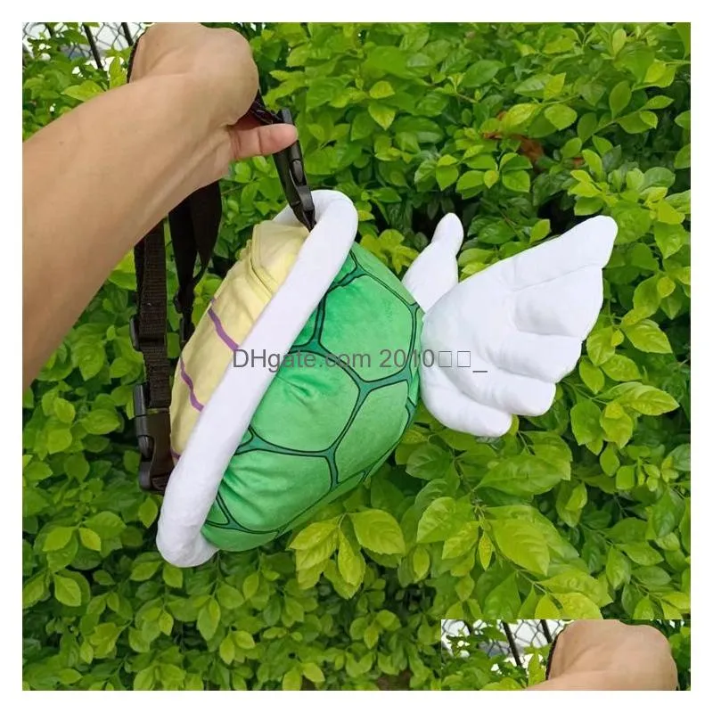 plush backpacks 30cm 4 style anime super koopa turtle schoolbag turtle shell green bowser plush toys backpack birthday gift for