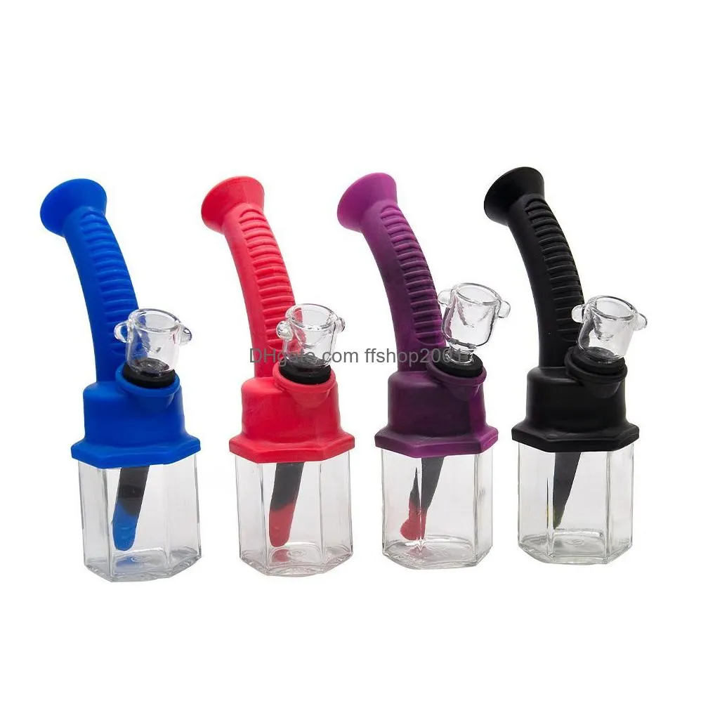 cournot silicone water pipe glass bowl with hookah glass bottle travel portable hookah top with bottle shisha hookah pipe