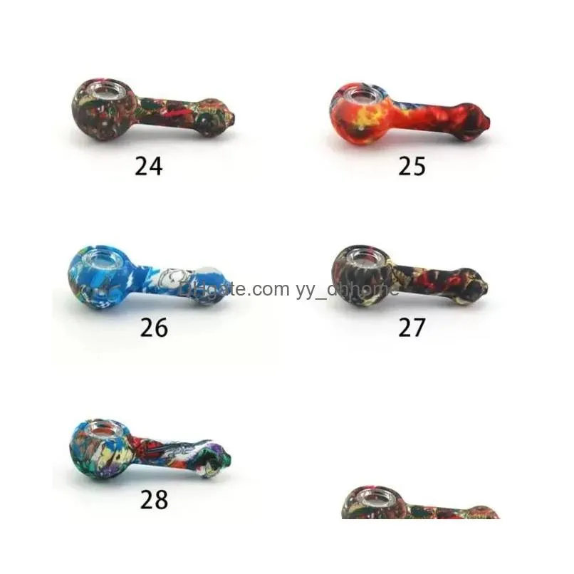 20pcs silicone pipe hand smoking accessories honeybee water pipes colorful bong food-grade silicone smoking pipes for smoking tobacco