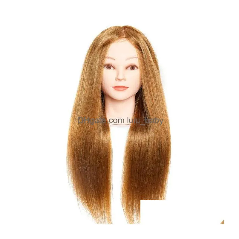 female mannequin training head 8085 real hair styling head dummy doll manikin heads for hairdressers hairstyles9212644