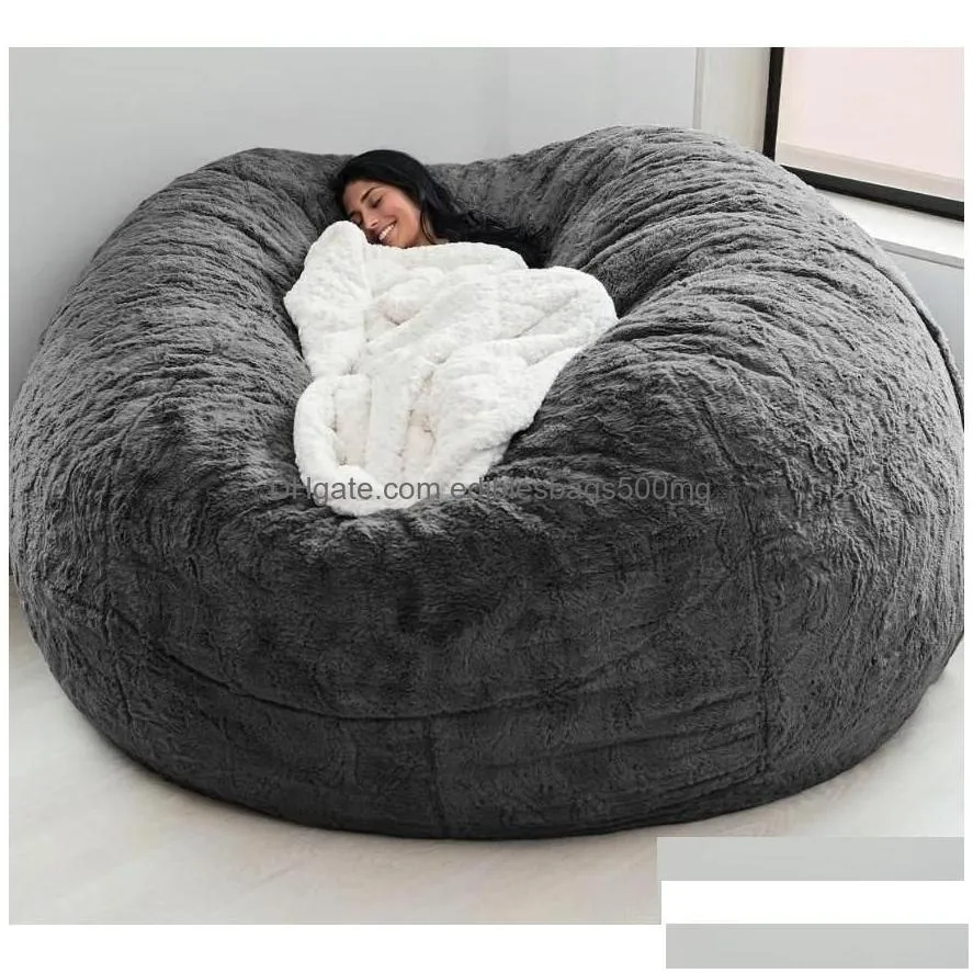 chair ers super large 7ft nt fur bean bag er living room furniture big round soft y faux beag lazy sofa dh7gj2694955