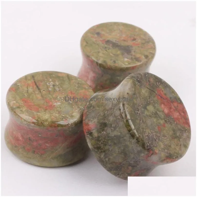 lot of 40pcs green nature stone double flared expander stretching kit ear flesh plugs tunnel body piercing jewelry 40pcs3068676