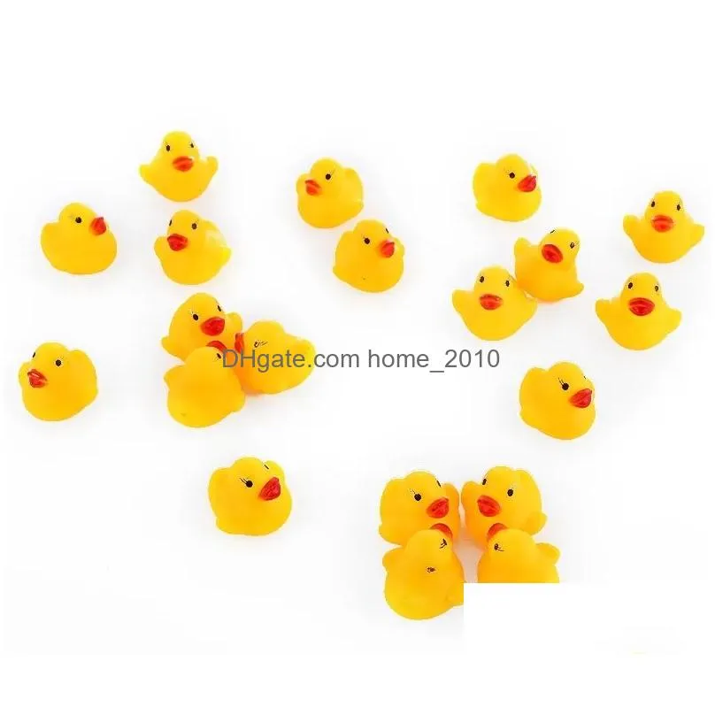 baby bath water duck toys mini floating yellow rubber ducks with sound children shower swimming beach play toy