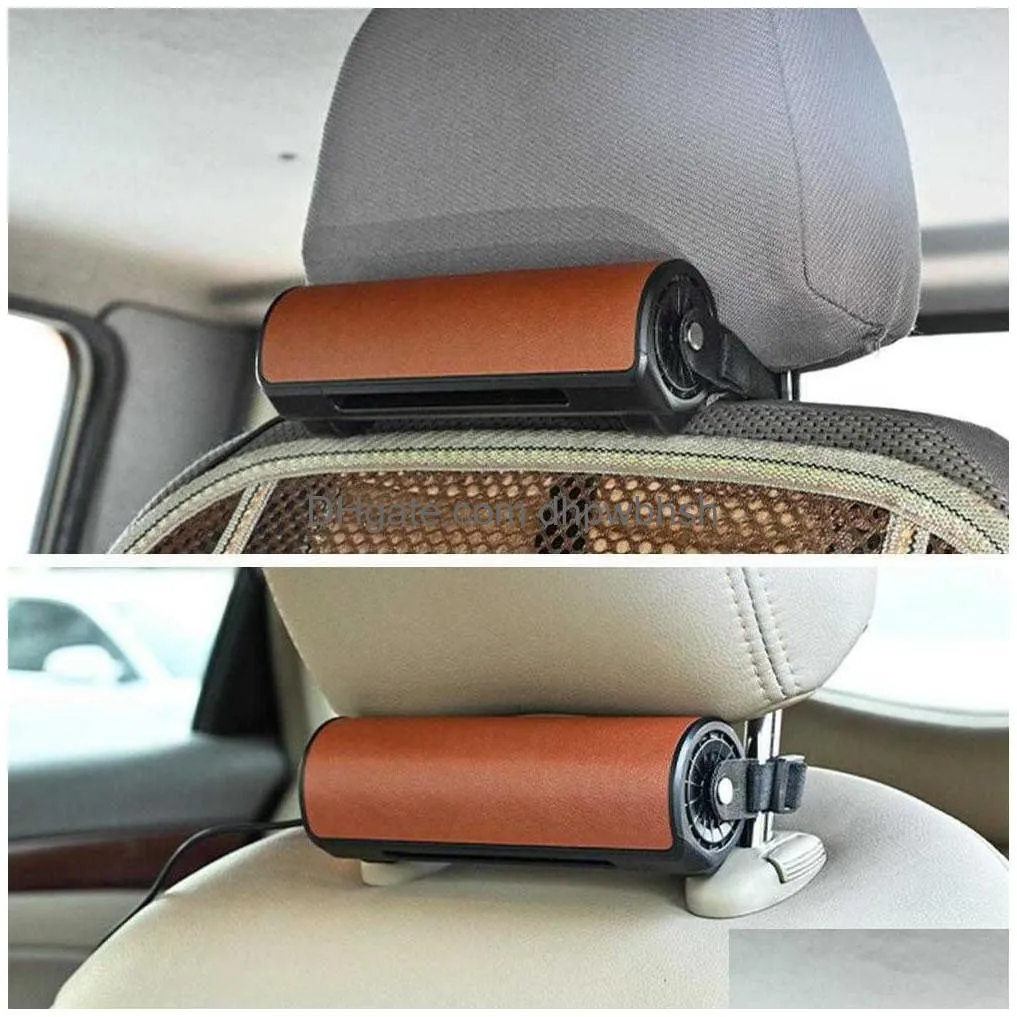 car interior rear headrest fan usb plug in car seat fan wind power up to low noise car rear seat creative fan car fan