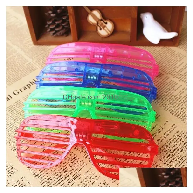 fashion shutters shape led flashing glasses light up kids toys christmas party supplies decoration glowing glasses