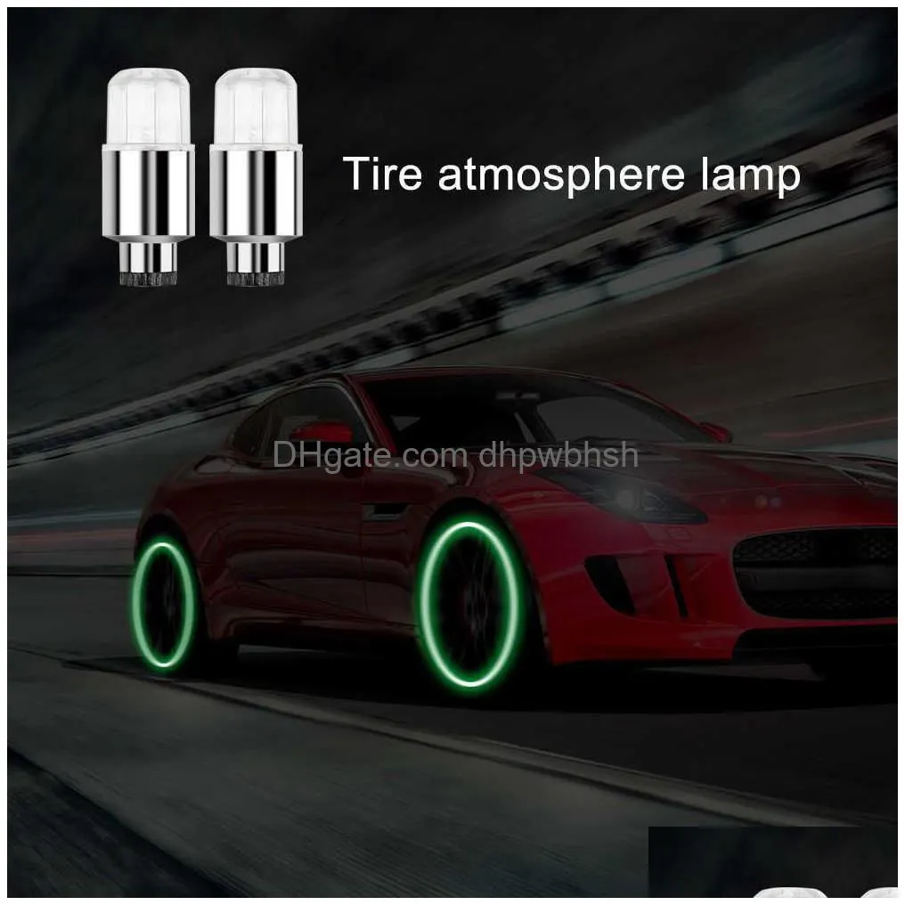  1 pair car motorcycle wheel caps decoration lights for tire hub wheel lights bicycle deco led closed tire valve car accessories