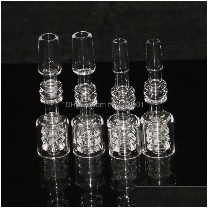 hookahs 10mm 14mm male diamond knot quartz nail for nectar quartz dab straw tube drip tips glass oil burner pipe ash catchers