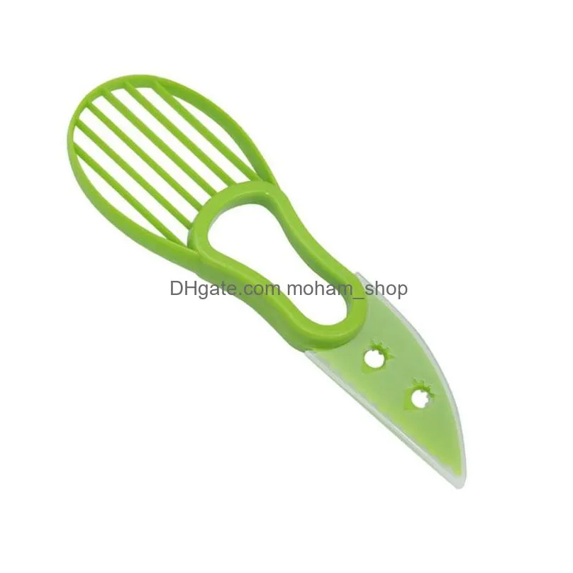 tools 3 in 1 avocado slicer avocado corer butter fruit peeler cut pulp separator plastic knife kitchen vegetable tool inventory