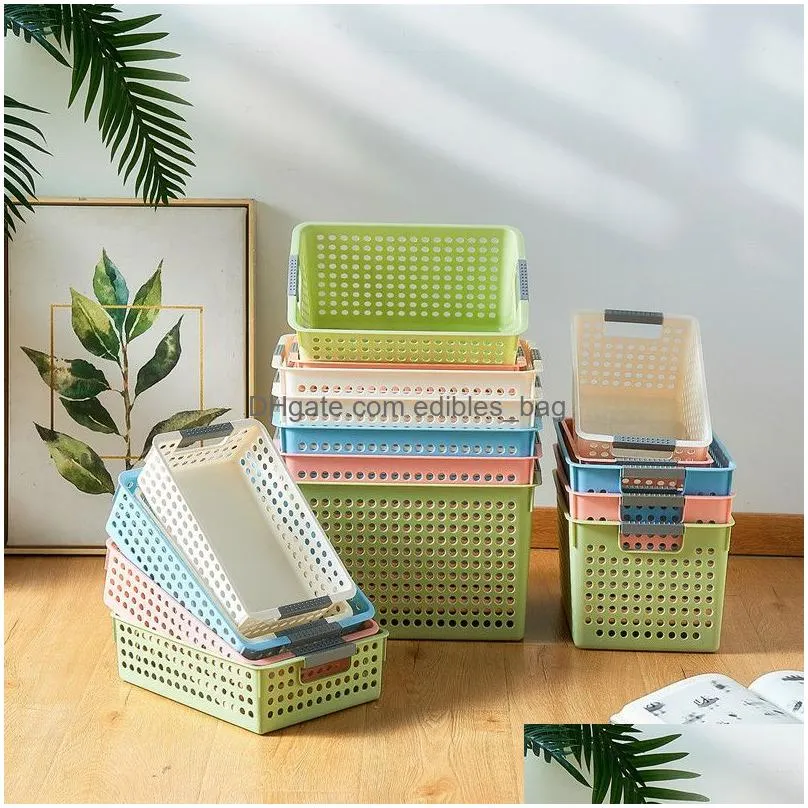 plastic storage box storage rack supermarket storage basket desktop snack kitchen fruit and vegetable storage basket