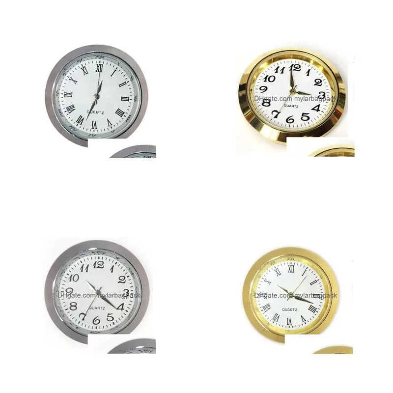 Other Clocks & Accessories Good Quality Small Mini Sier White Roman Clock Insert Chinese Movement For Craft Products Roma Home Garden Dhuf8