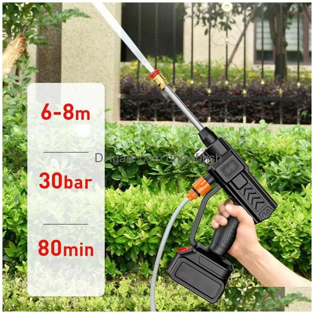  60bar high pressure car washer water gun 300w portable pressure washer cordless car washing machine cleaner adjustable nozzle