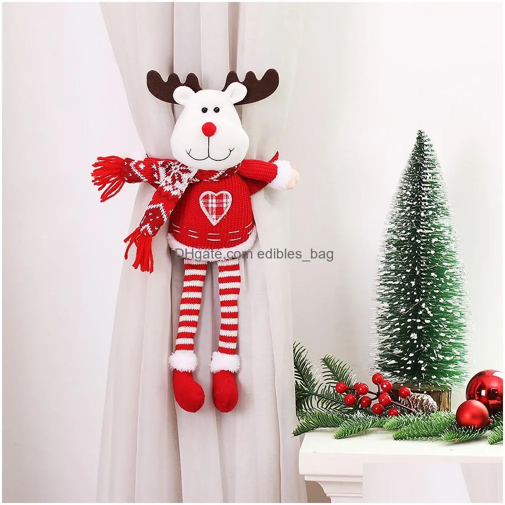  knitted fabric long legged doll curtain embracing cartoon old man curtain button door curtain button home decoration