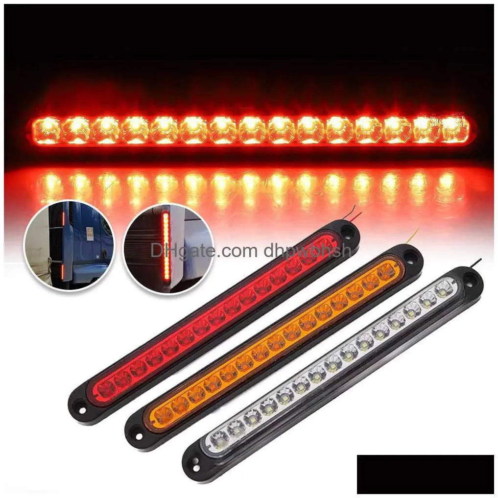  15 led trailer brake tail light led bar stop turn tail lights waterproof assembly brake strip red light for marine boats golf