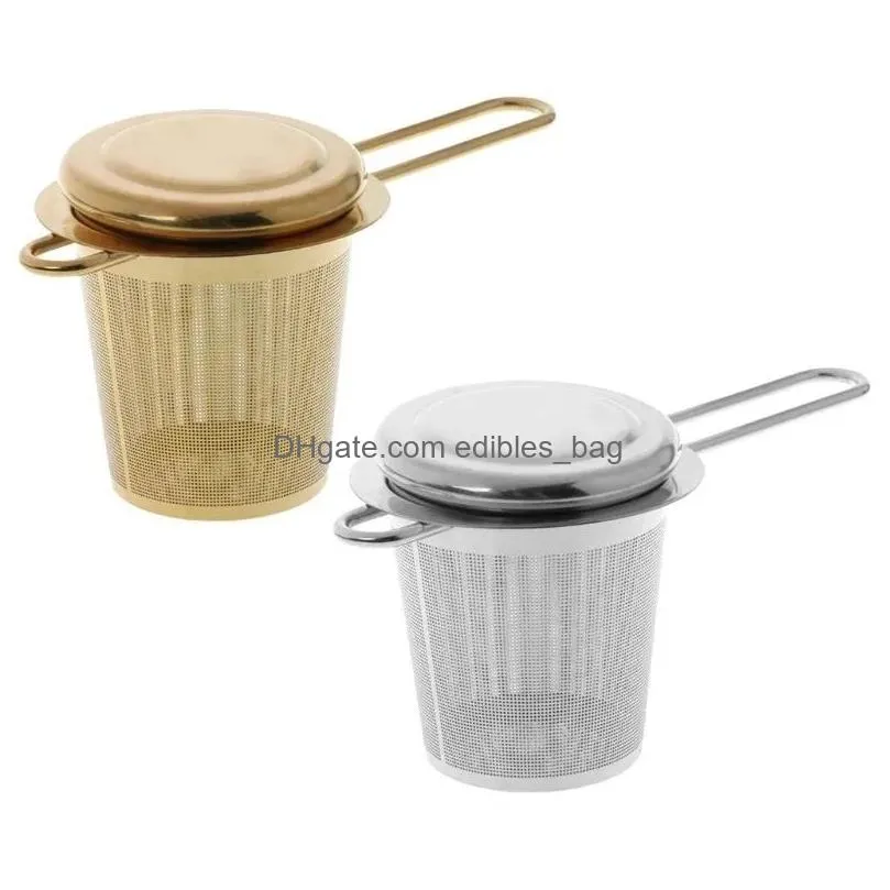 reusable mesh tea tool infuser stainless steel strainer loose leaf teapot spice filter with lid cups kitchen accessories