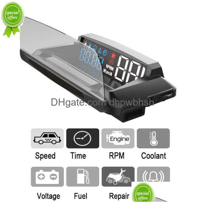  l3 car head up display obd2 hud mirror windshield speed projector digital speedometer on-board computer fuel mileage temp