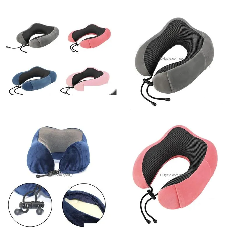 ushaped memory foam neck pillow soft travel pillow massage sleep cervical spine health care bedding9590693