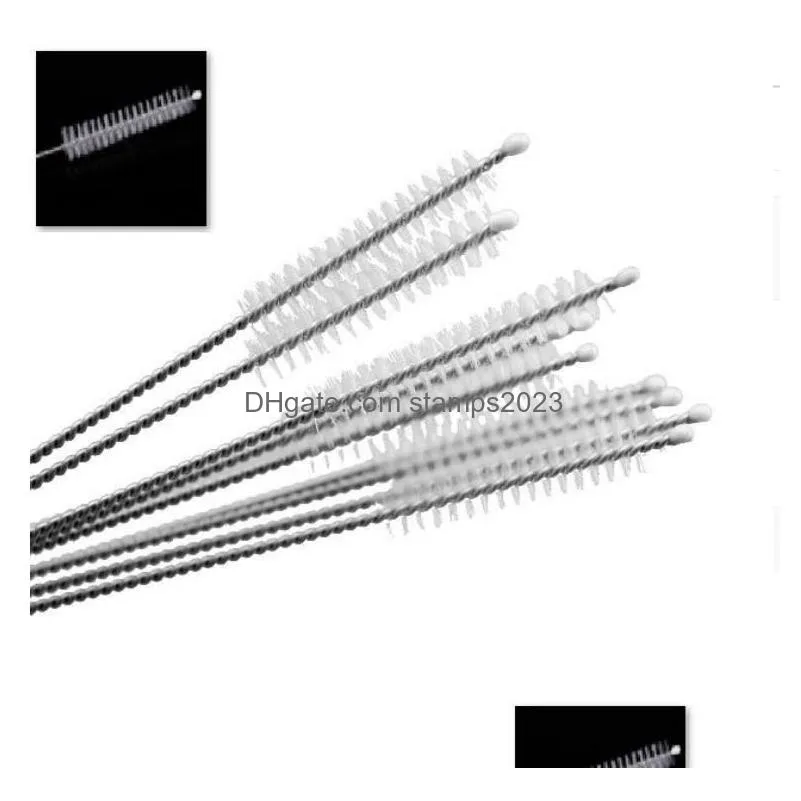 Cleaning Brushes New 17.5Cm Sts Brush Bottle Cleaners Stainless Steel Cleaning Nylon Drinking Pipe Brushes Home Garden Housekeeping Or Dhb6A